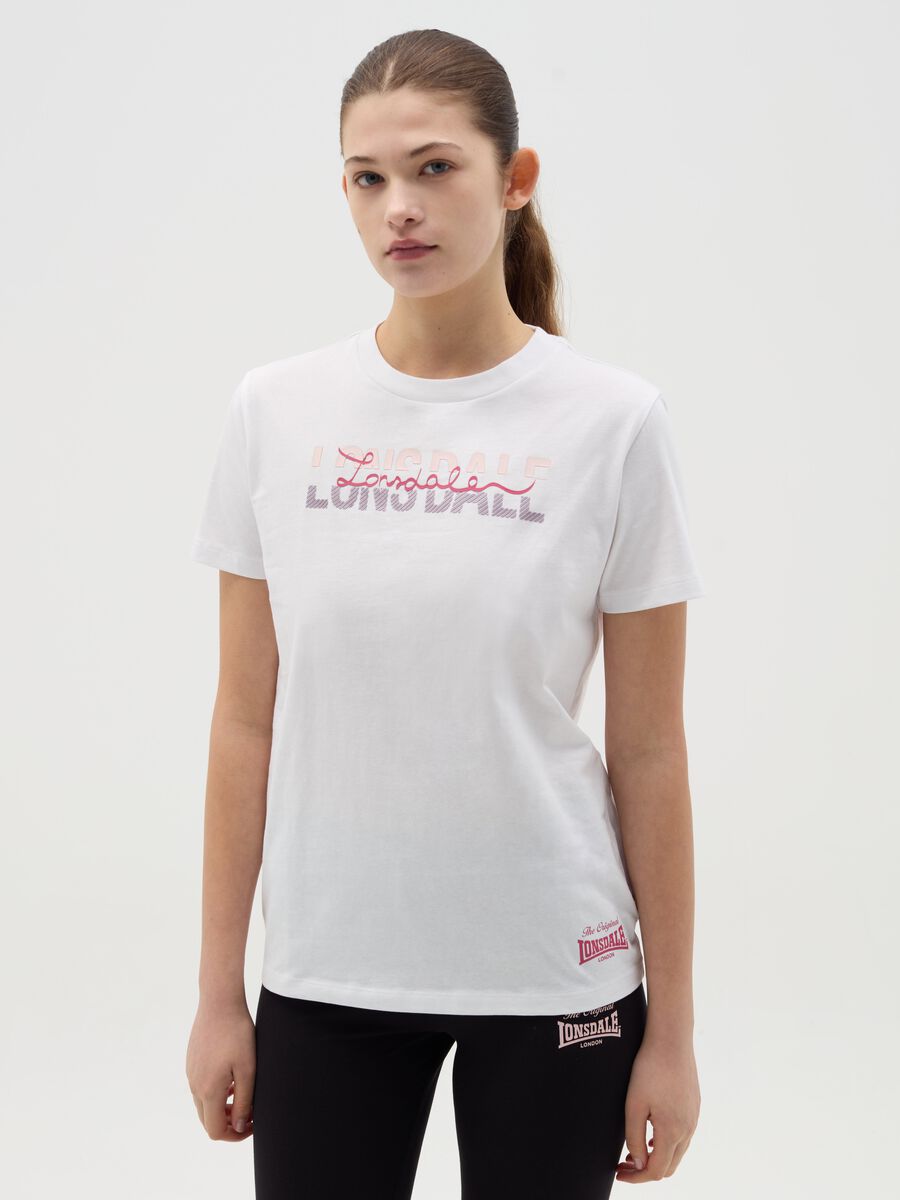 Cotton T-shirt with logo print_0