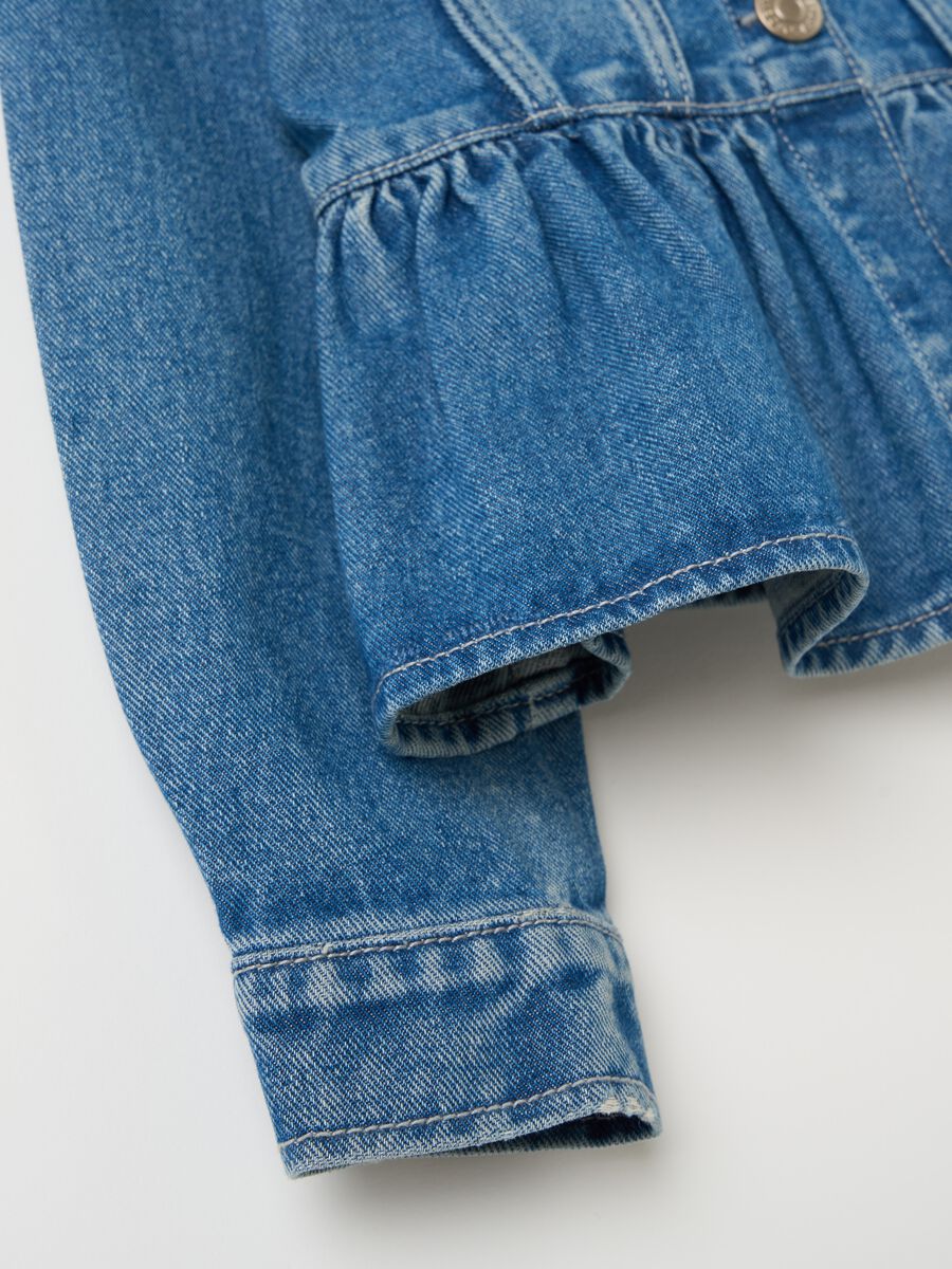 Giacca in denim con balza _2