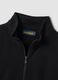 Black cotton-blend sweatshirt with crew neck and zip, regular fit_5