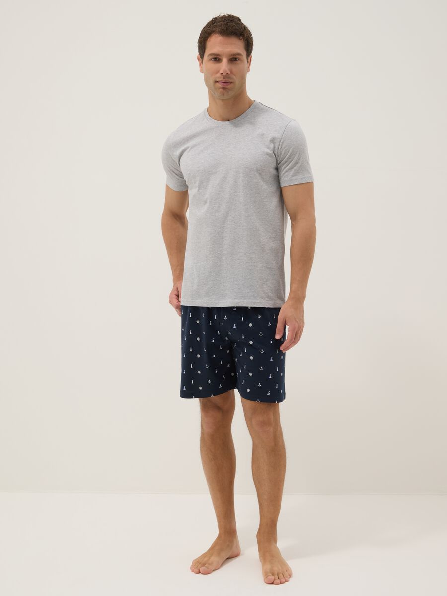 Grey and blue pure cotton jersey pyjamas_0