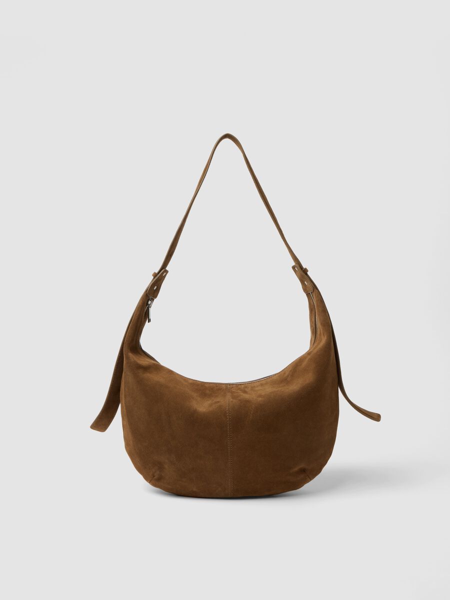 Brown genuine leather shoulder bag_0