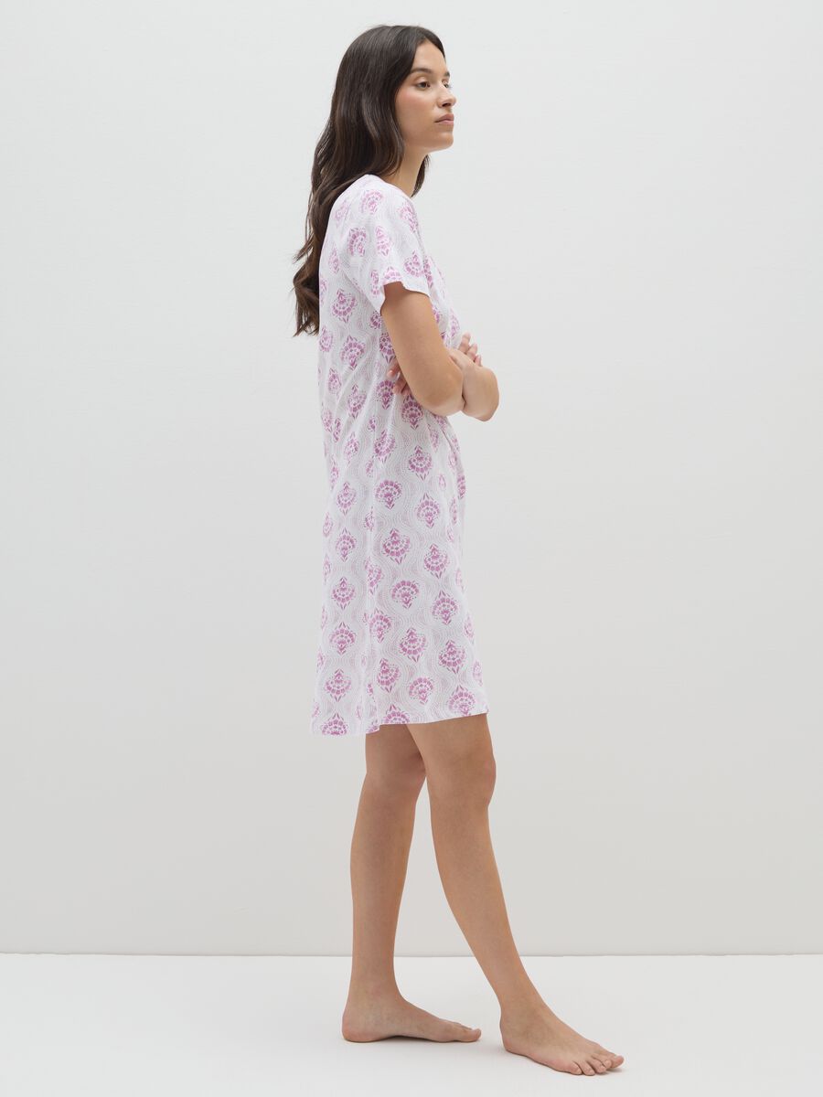 Camicia da notte in puro cotone multicolor_1