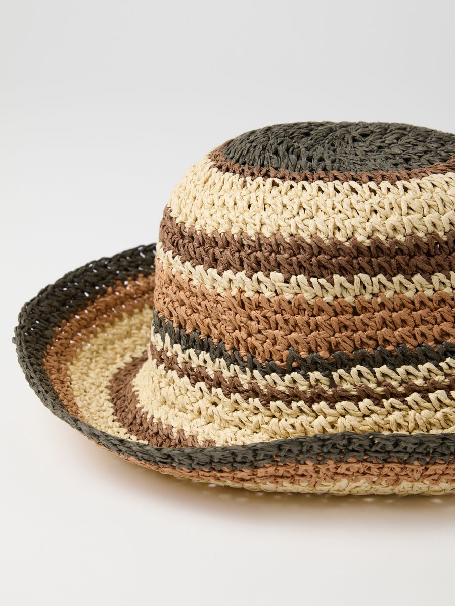 Women's hat in pure multicolour textile paper_3