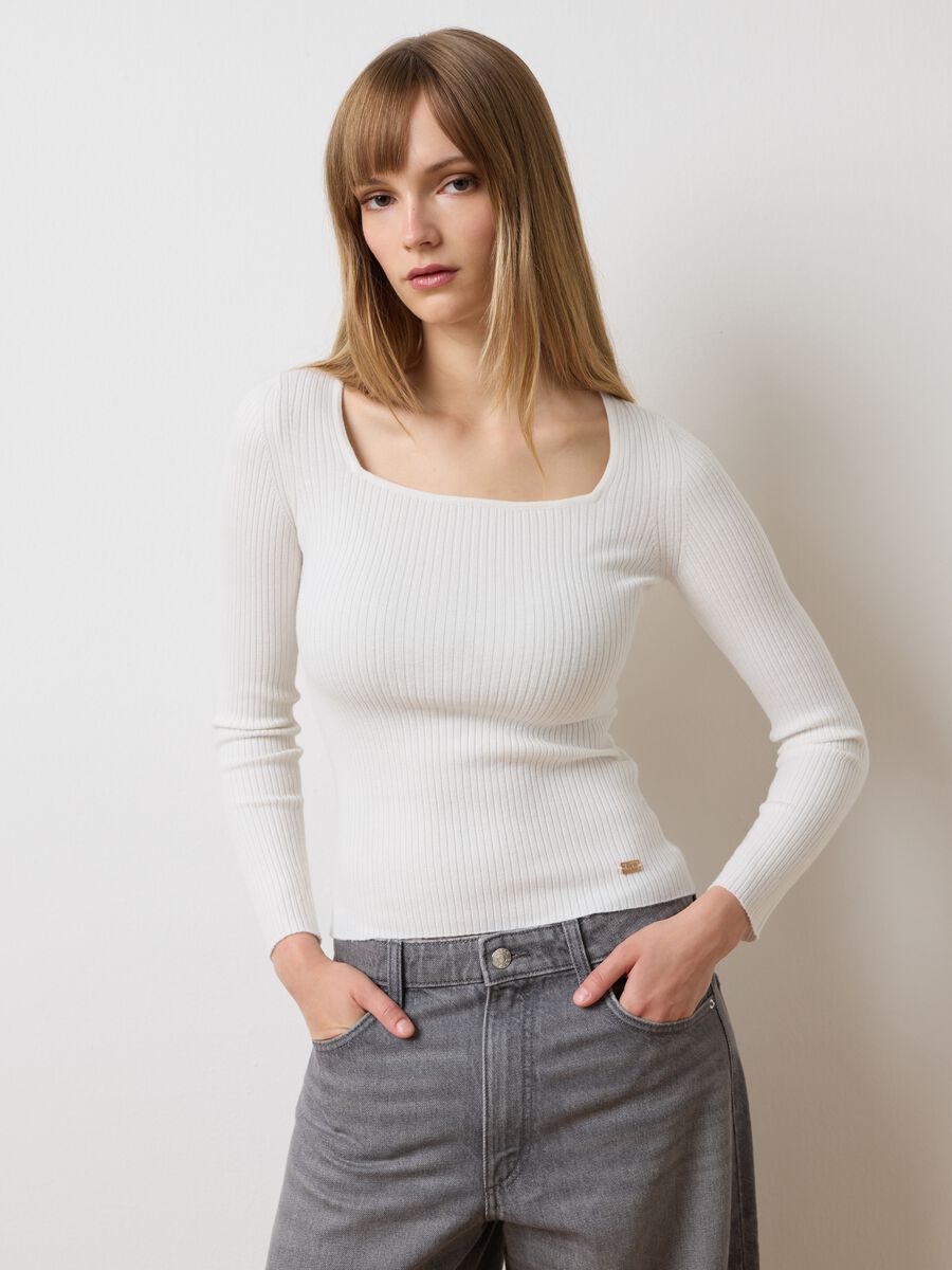 Maglione bianco fitted_0