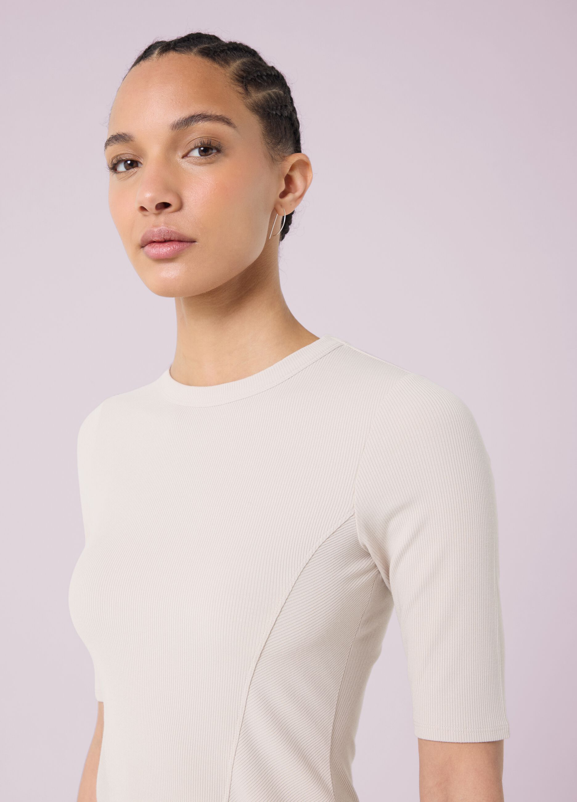 ALTAVIA STUDIO Ribbed Stretch Modal T-shirt