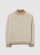 Beige sweater with high neck and contrasting edges_4