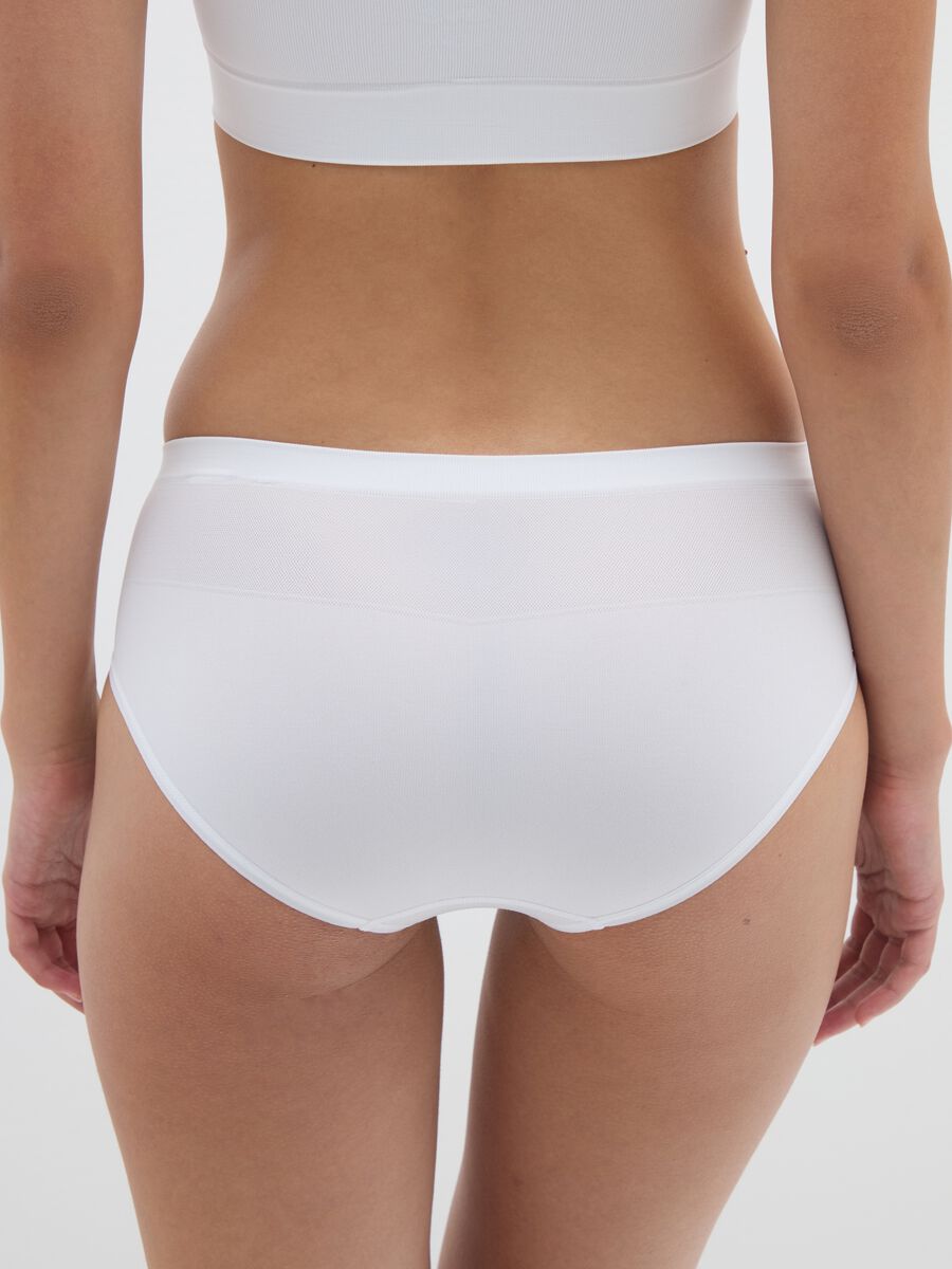 Slip elasticizzato bianco senza cuciture regular fit_2