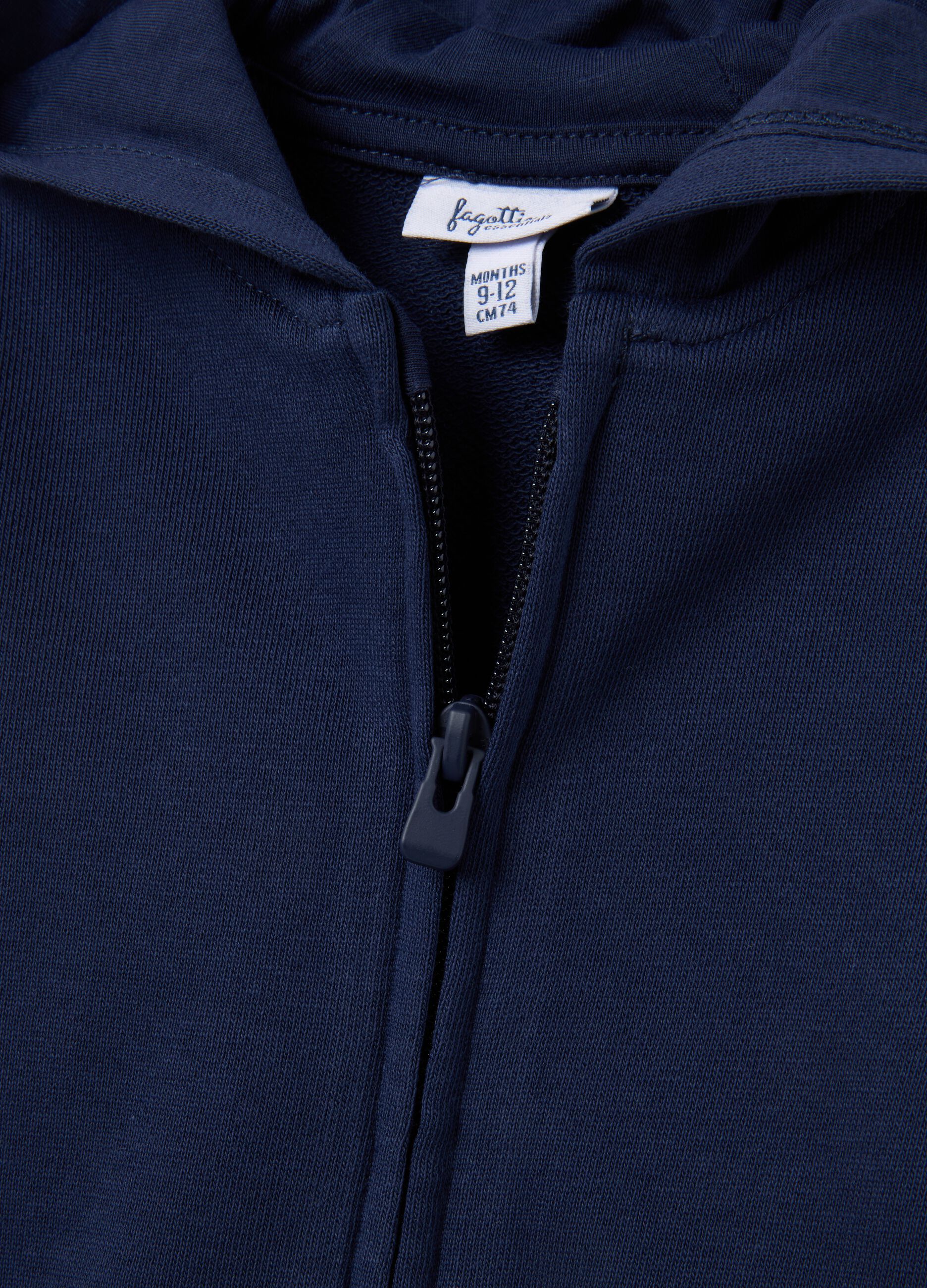 Felpa da neonata in puro cotone blu regular fit