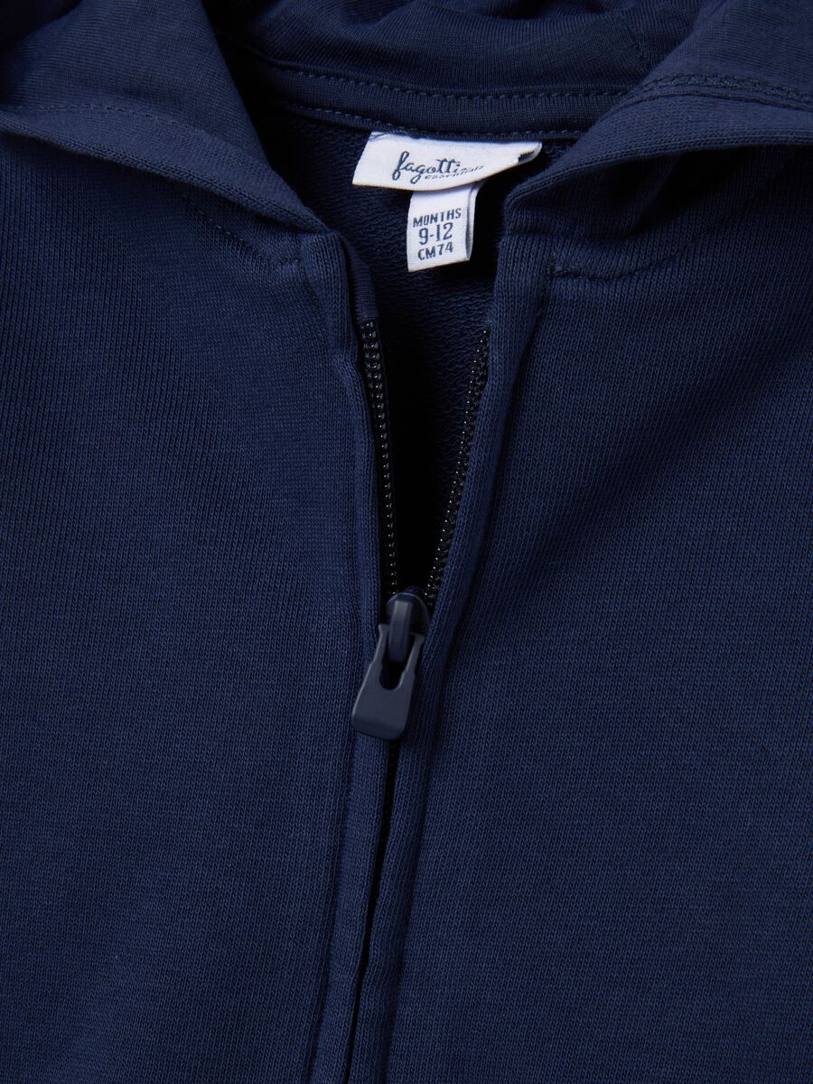 Felpa da neonata in puro cotone blu regular fit_3