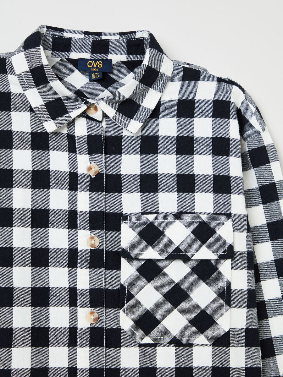 Camicia in cotone con fantasia a scacchi_2