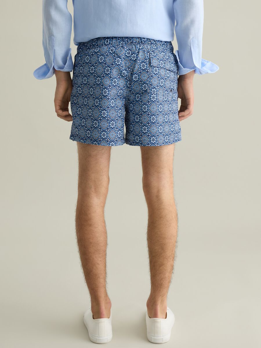 Blue Sea Boxers with Geometric Pattern by Piombo_2