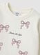 White pure cotton sweatshirt with bow print for baby girl_3