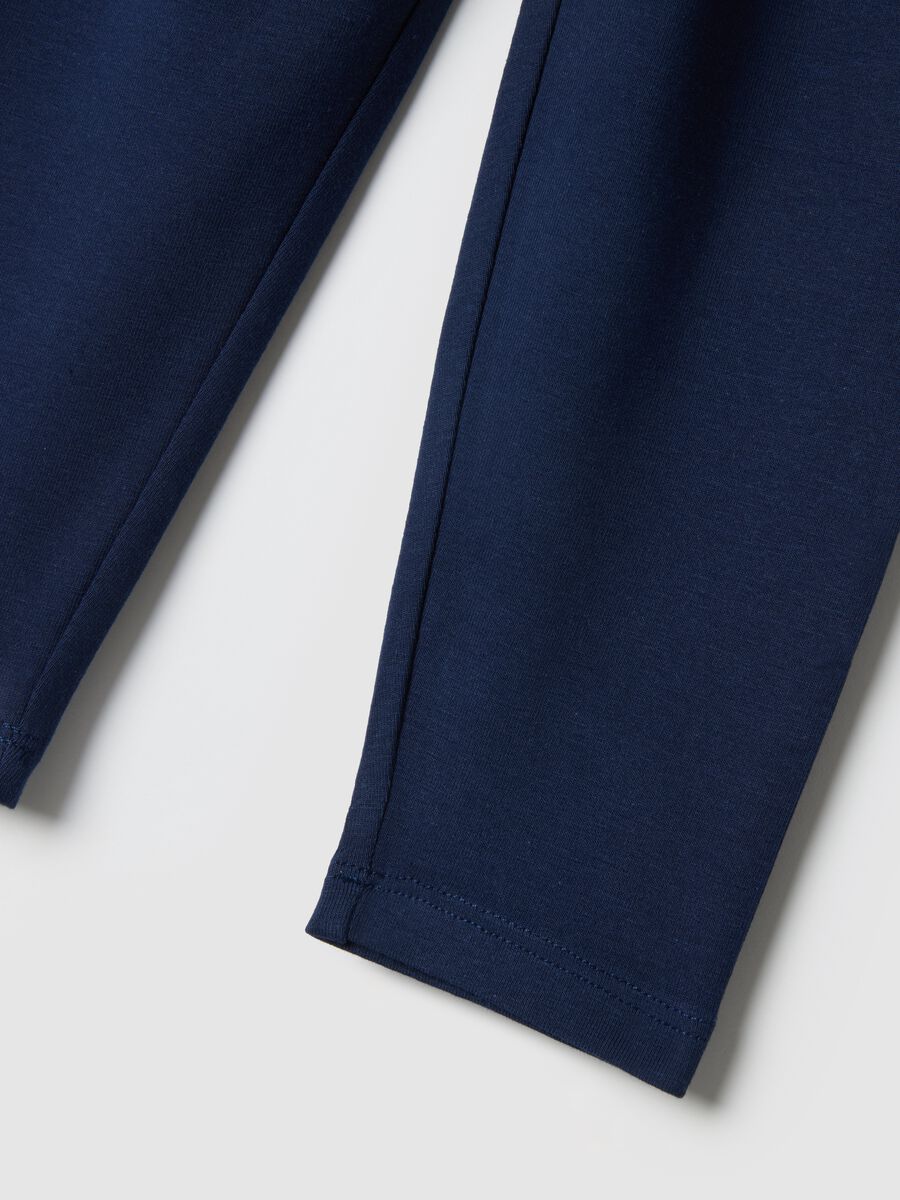 Girls' Blue Stretch Cotton Slim Fit Leggings_3