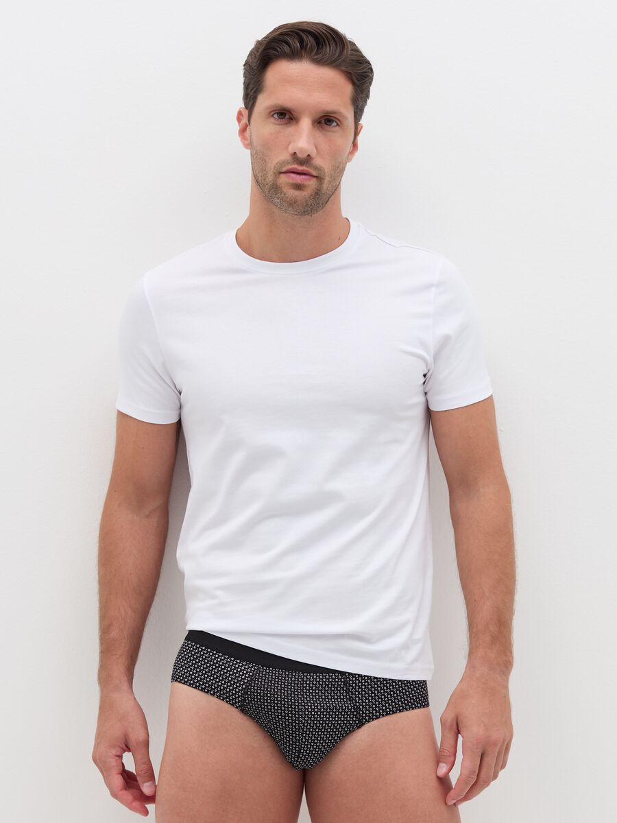 Five-pack organic cotton briefs with micro pattern_0