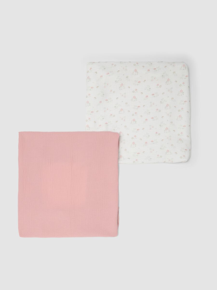 Bipack copertine in puro cotone multicolor per neonate_0