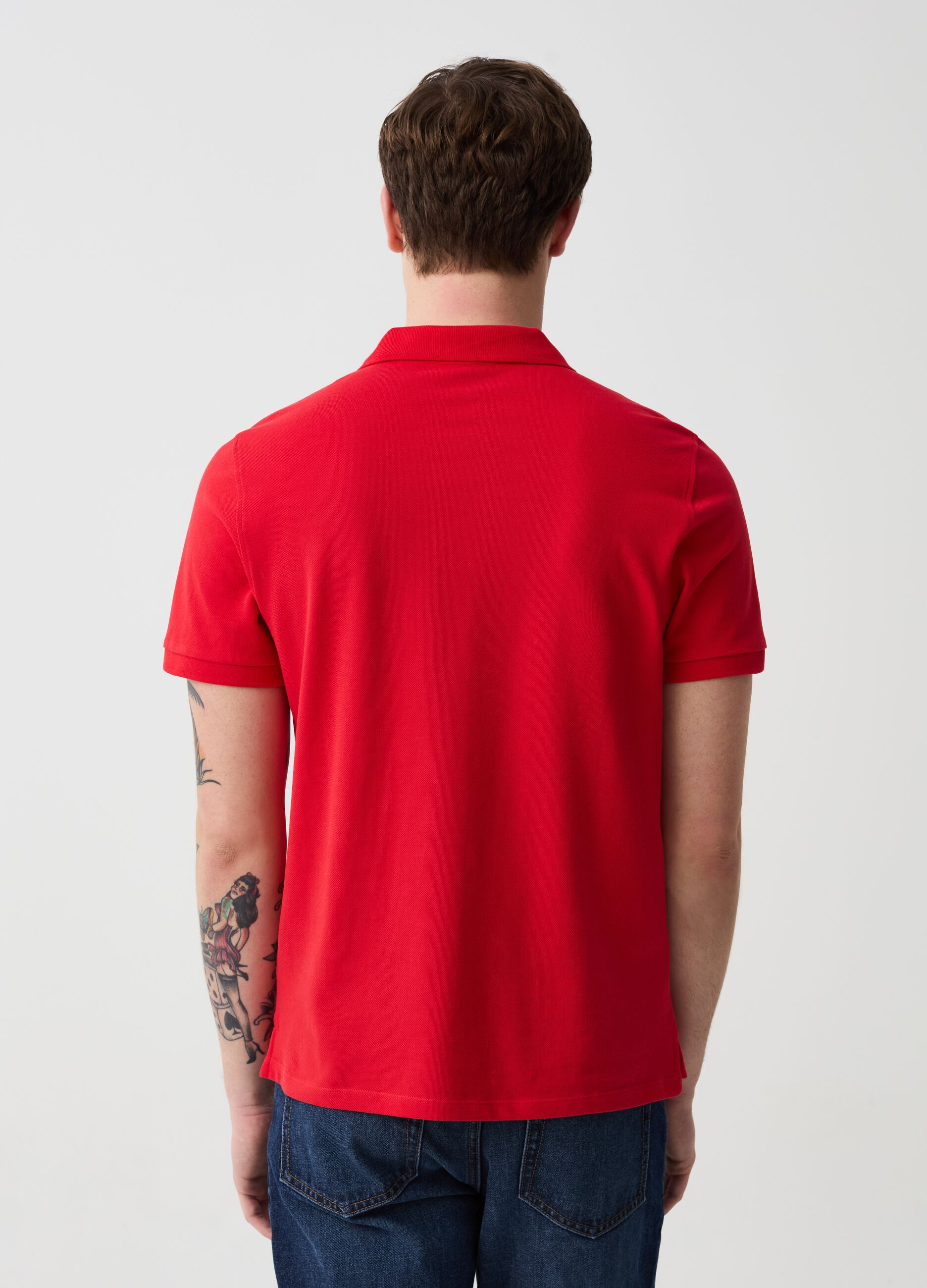 Organic cotton pique polo shirt