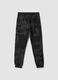 Pantaloni jogger neri in puro cotone con stampa sfumata per ragazzo_4