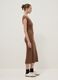 Brown sleeveless fitted dress in stretch cotton_2