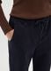 Blue Trousers with Elastic Waist and Drawstring_3