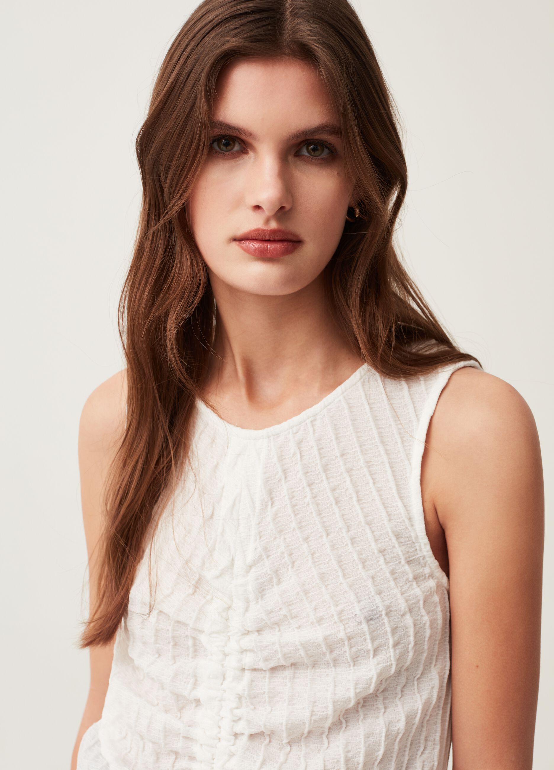 Tank top crinkle con arricciatura_0