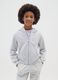 Girls' grey zip-up hoodie in pure cotton regular fit_0