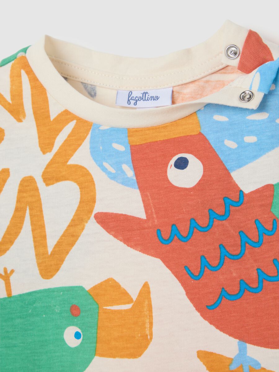 Multicolour pure cotton regular fit kids' t-shirt with print_2