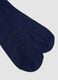 Long blue ribbed socks in pure cotton_1