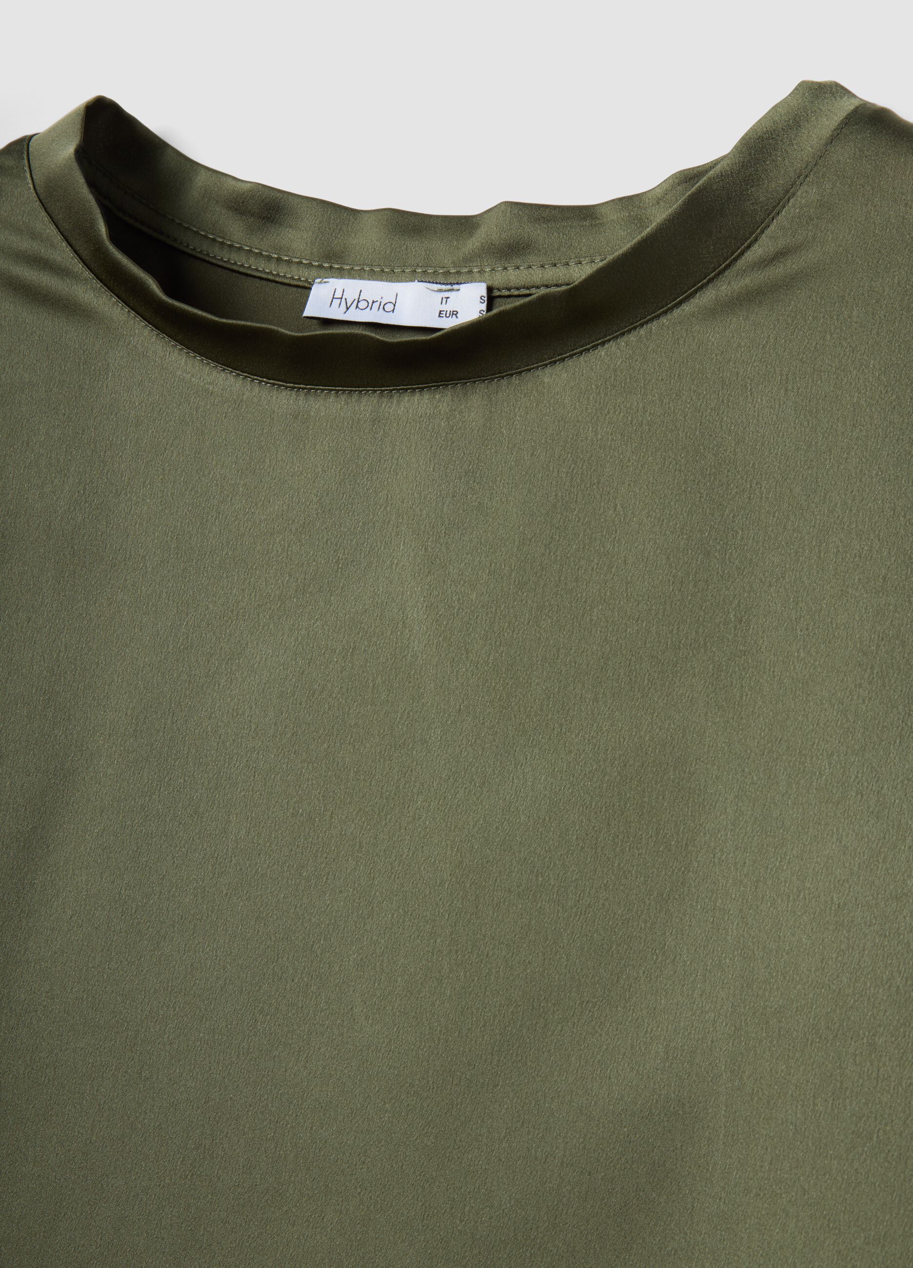 Green crew-neck regular fit T-shirt