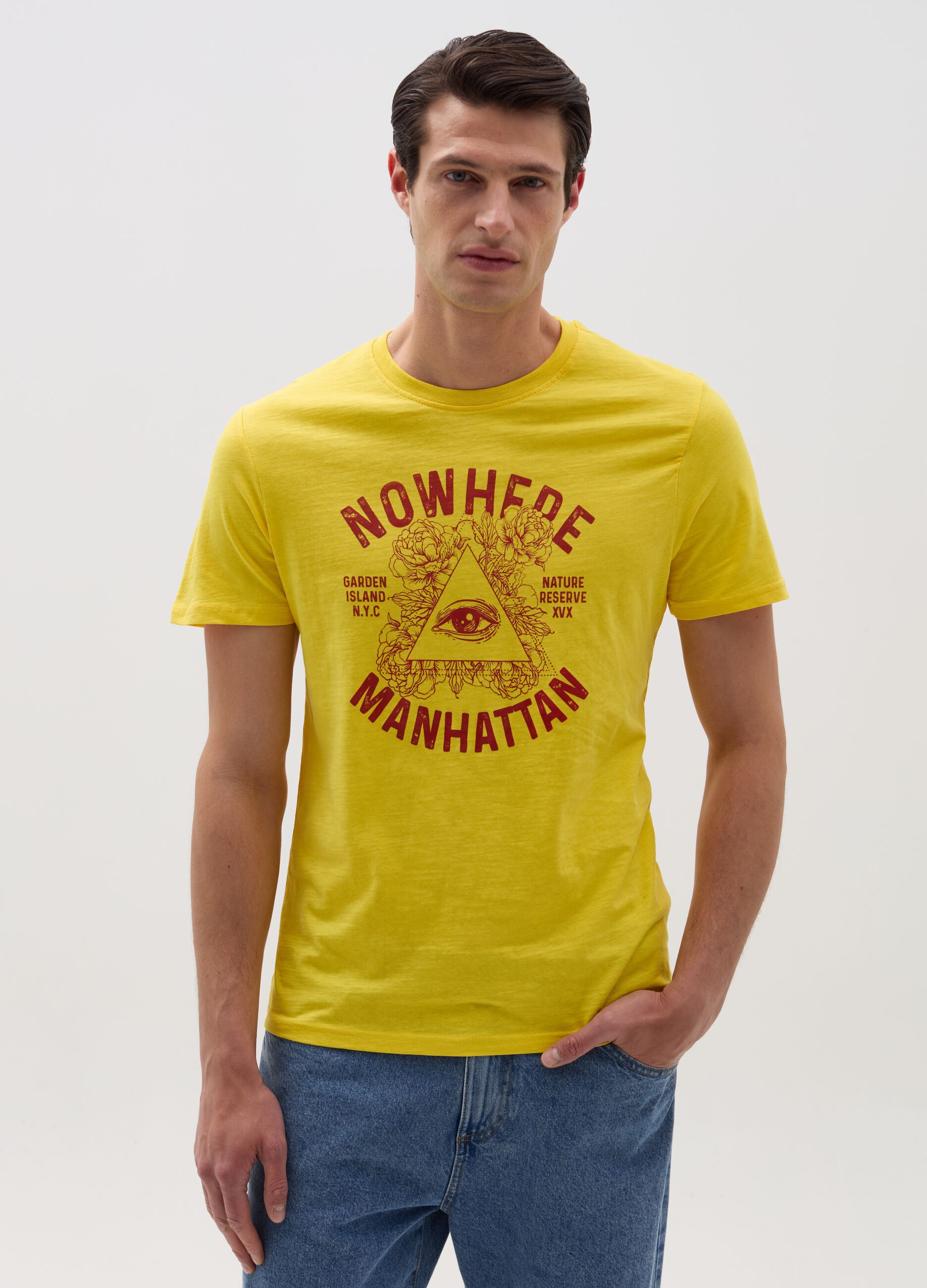 Ovs T-shirt in slub jersey con stampa