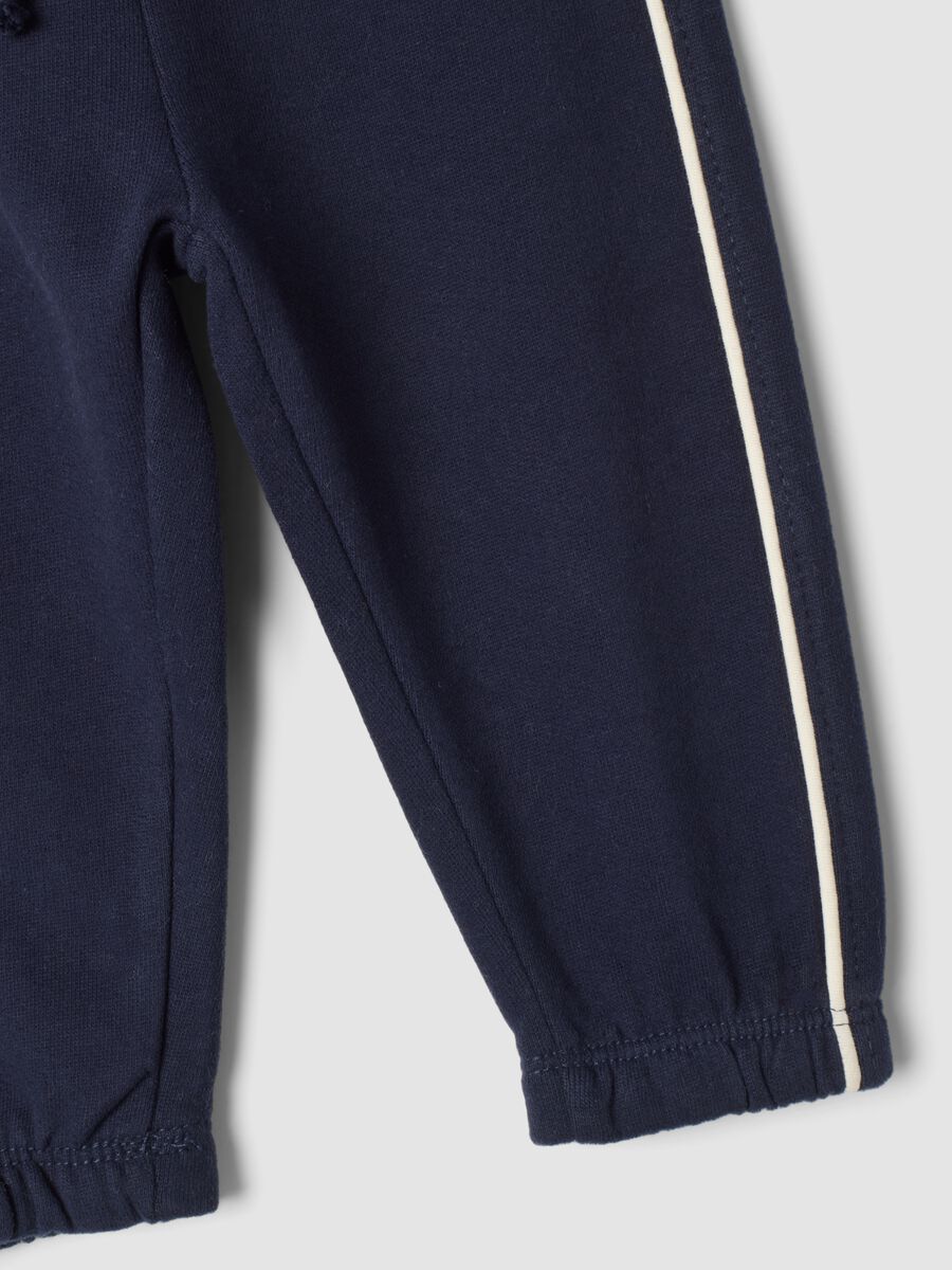 Pantaloni jogger blu in puro cotone organico_3