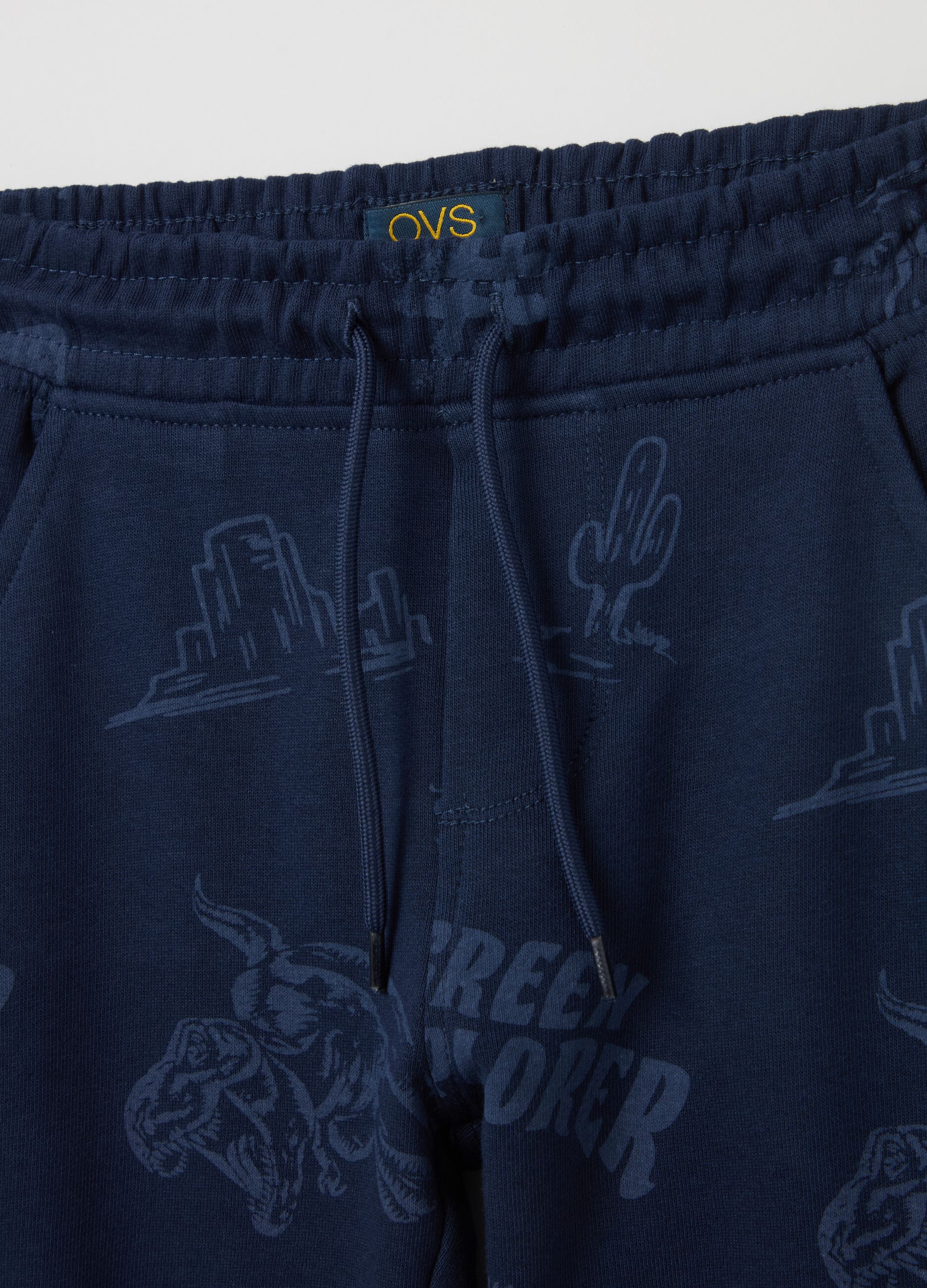 Joggers con coulisse e stampa 