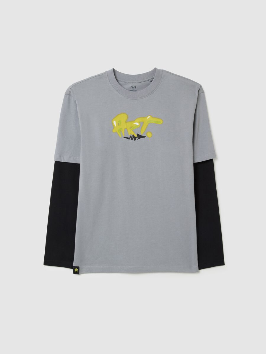 Maglia da ragazzo in puro cotone multicolor vestibilità over_3