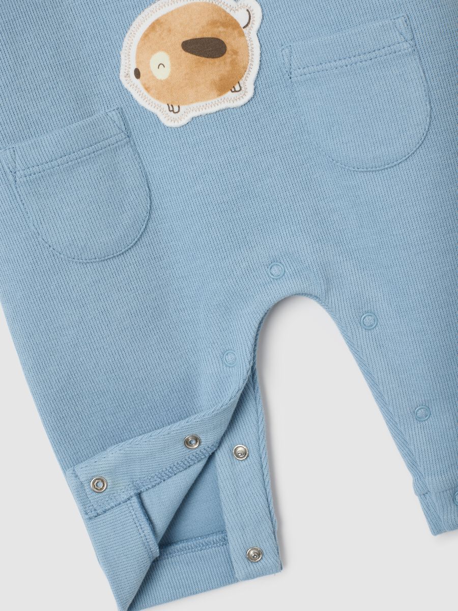 Tutina da neonato in puro cotone azzurra_2