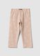Pink organic cotton leggings with seaside print_0