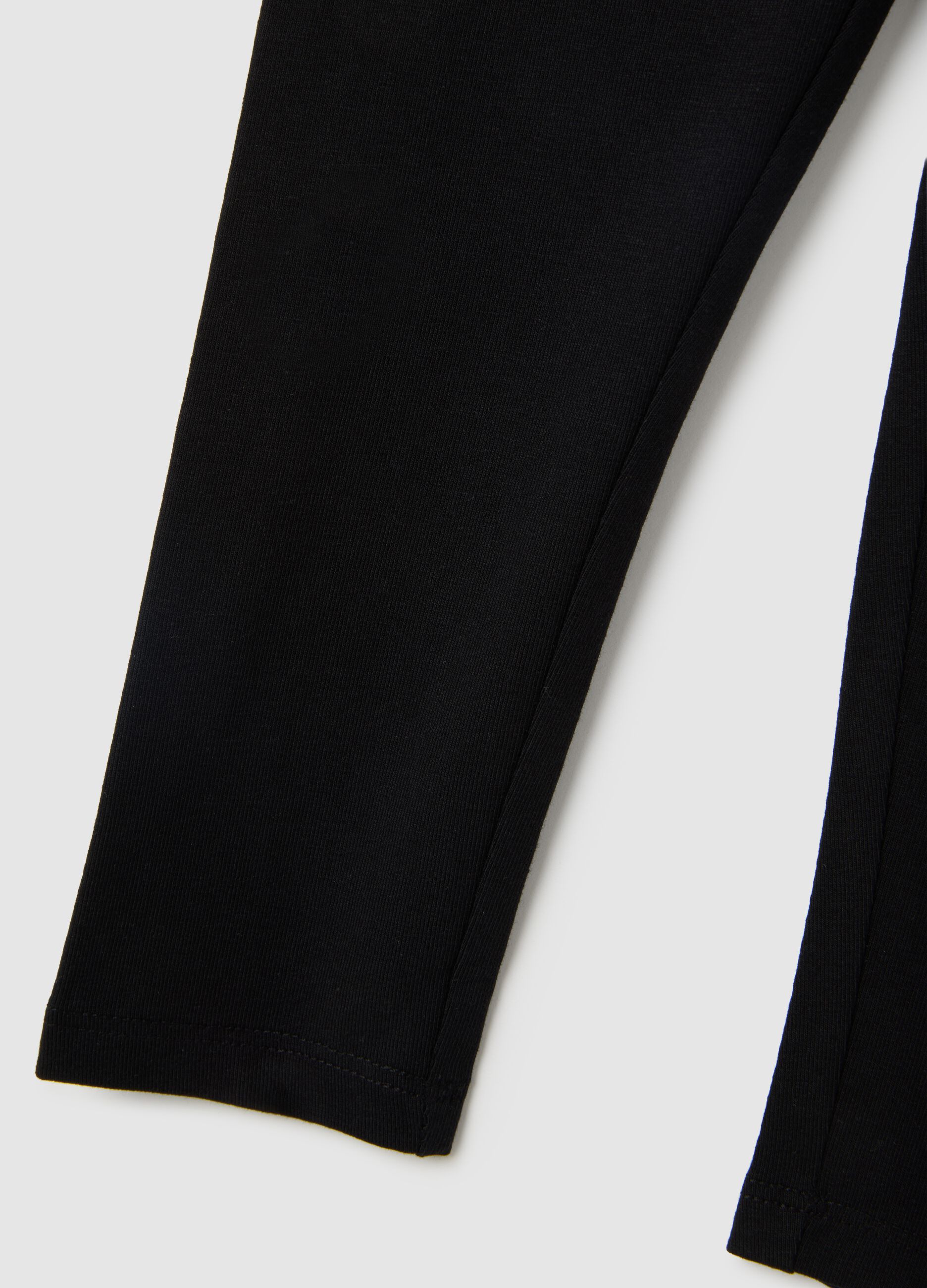 Girls' cotton black skinny stretch leggings