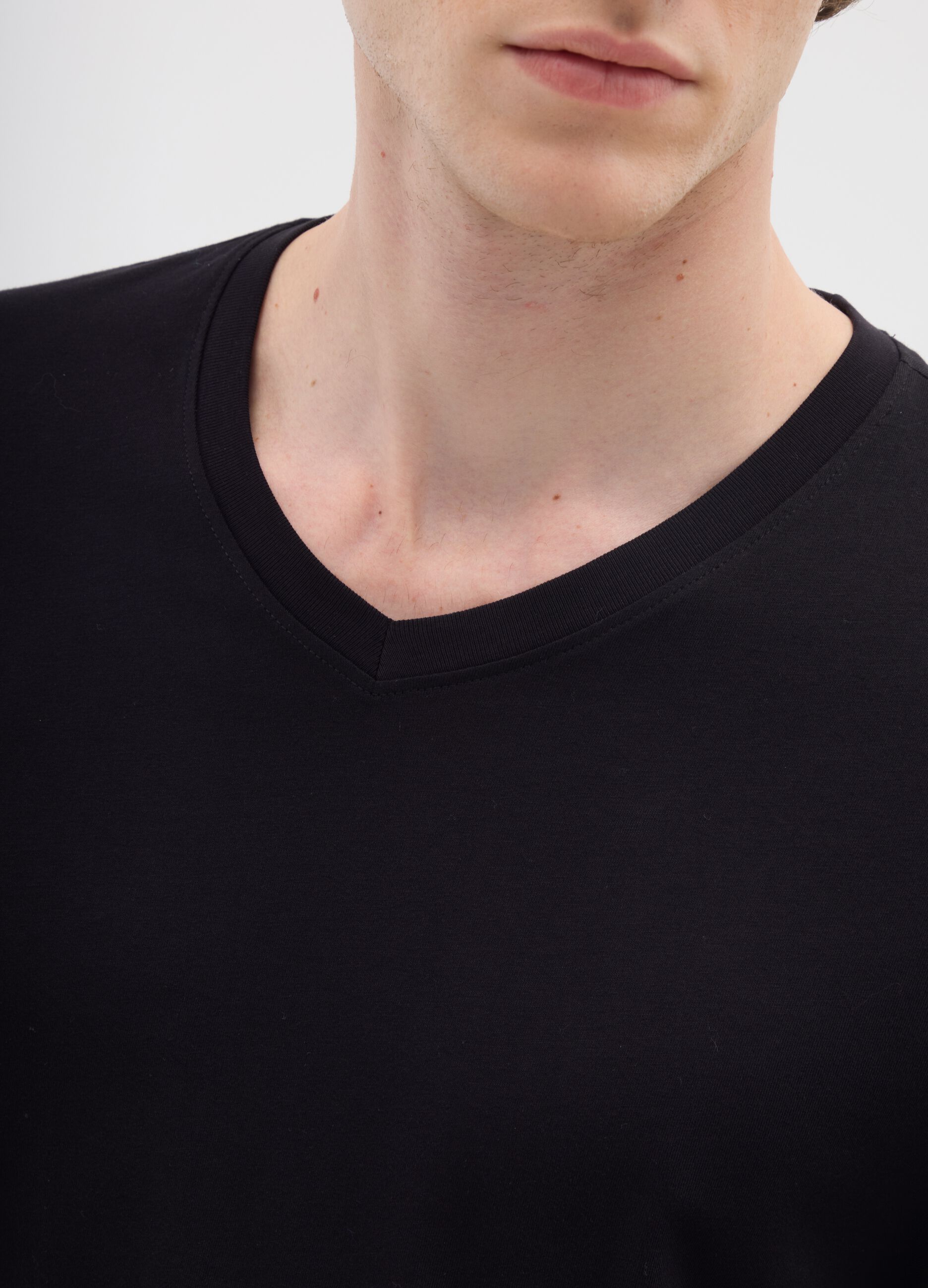 Black pure cotton regular fit T-shirt
