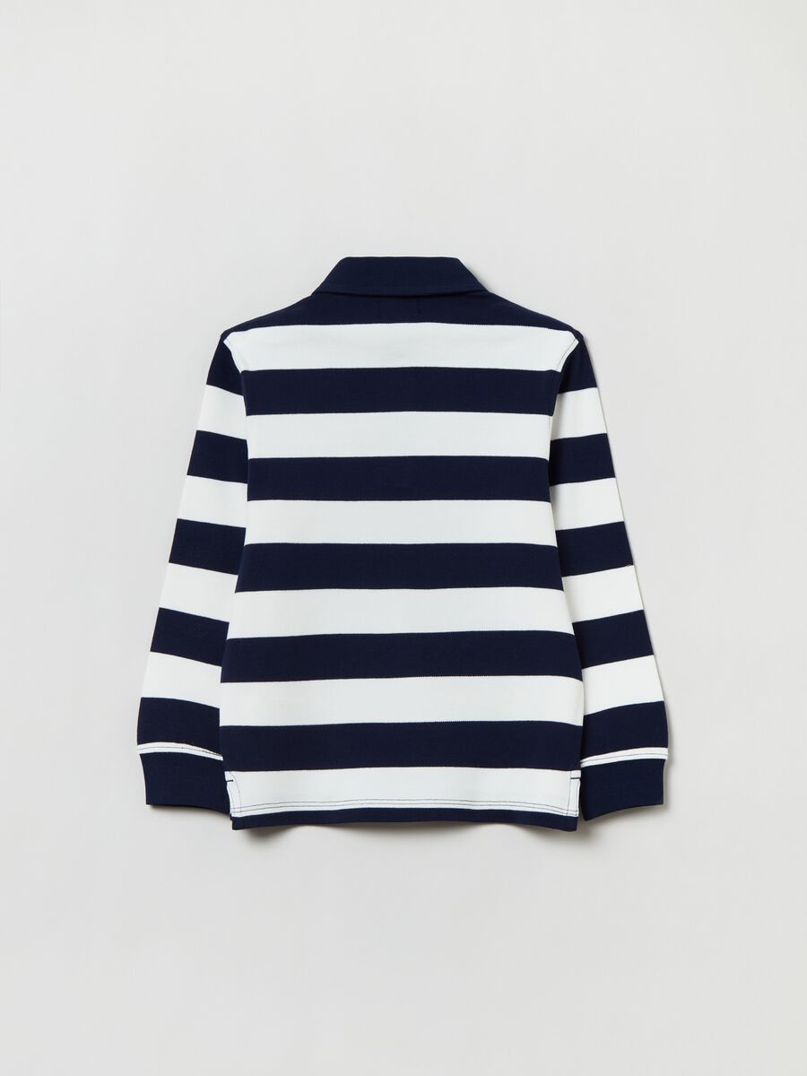Polo in cotone con fantasia a righe_4