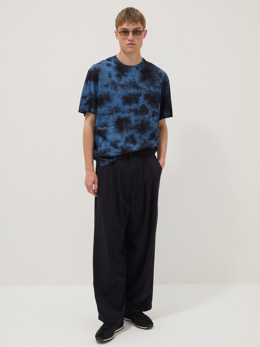 Blue short-sleeve pure cotton T-shirt_3