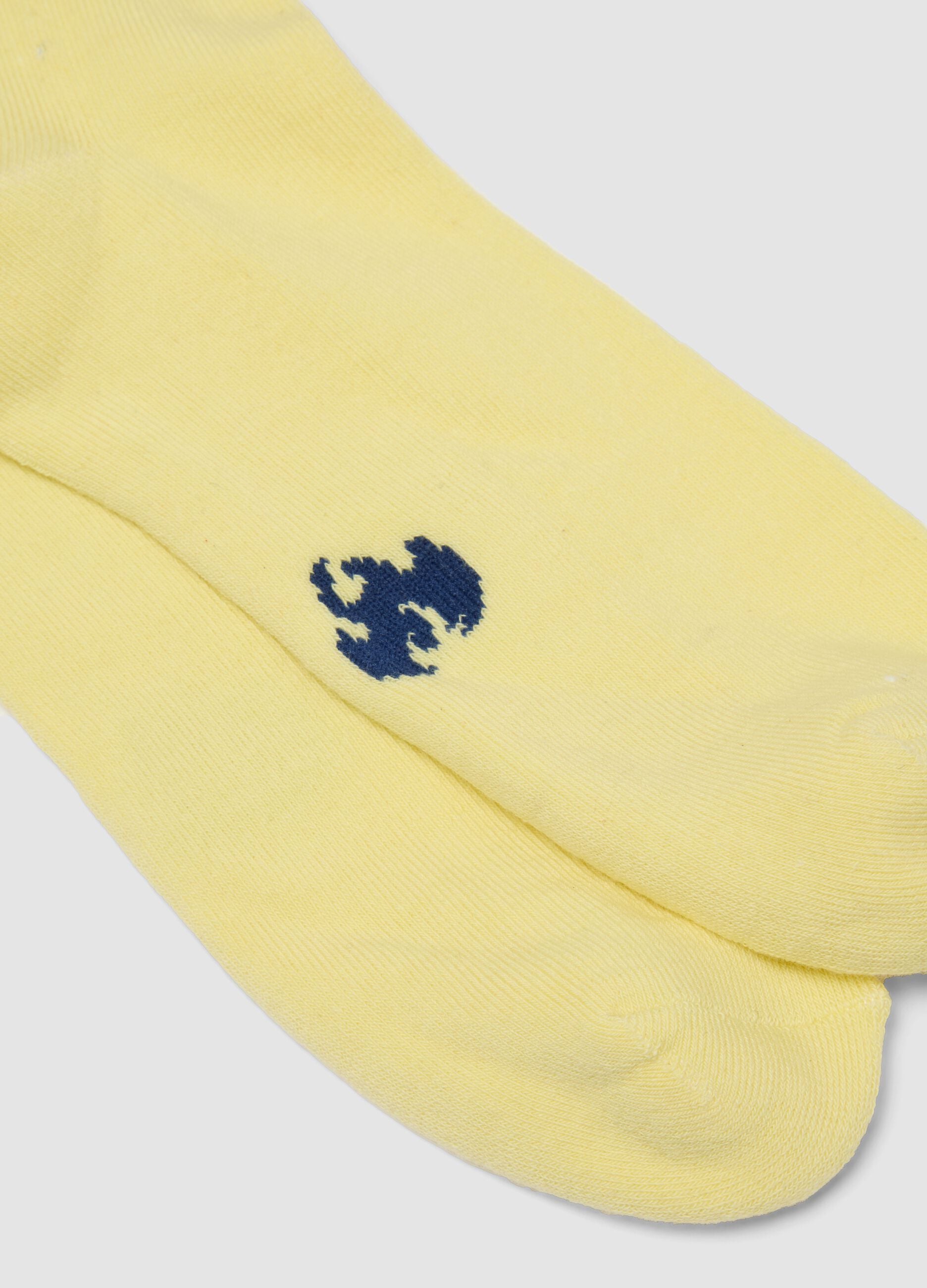 Yellow stretch cotton sports socks