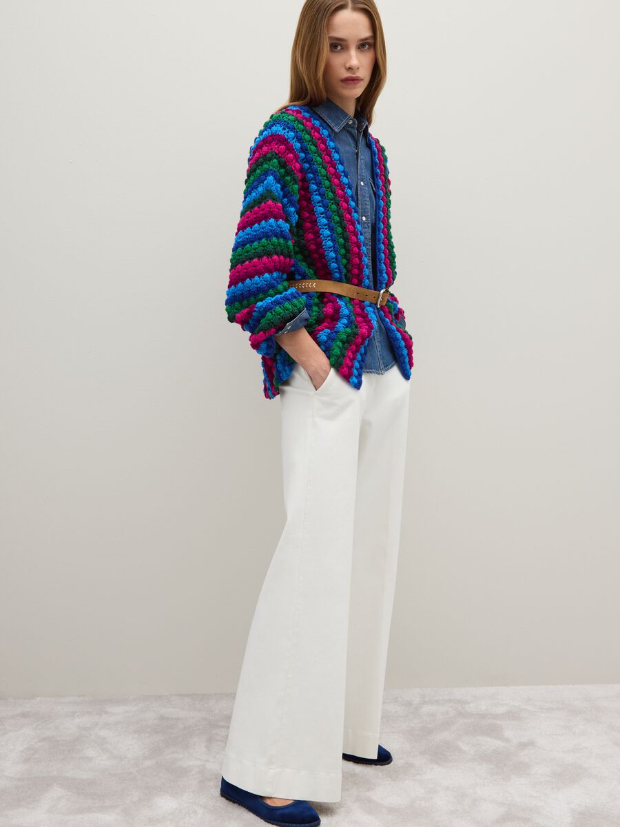 Cardigan a righe multicolor regular fit_1