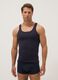 Blue pure cotton tank top regular fit_0