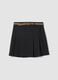 Grey stretch viscose mini skirt with belt_0