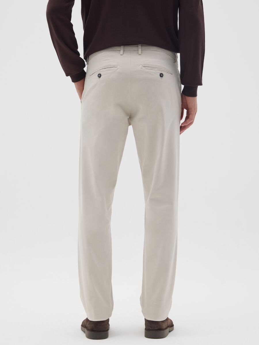 Slim fit beige cotton trousers_2