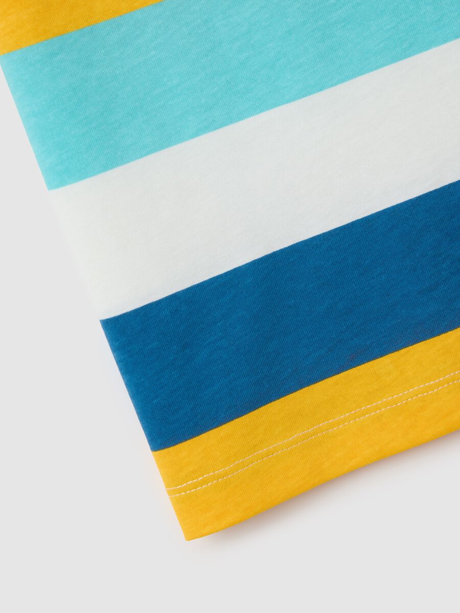 Multicoloured striped cotton T-shirt for kids_3
