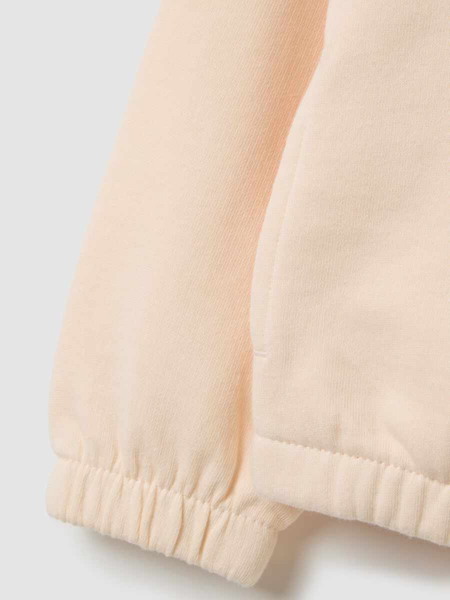 Felpa da bambina in puro cotone beige oversize_2