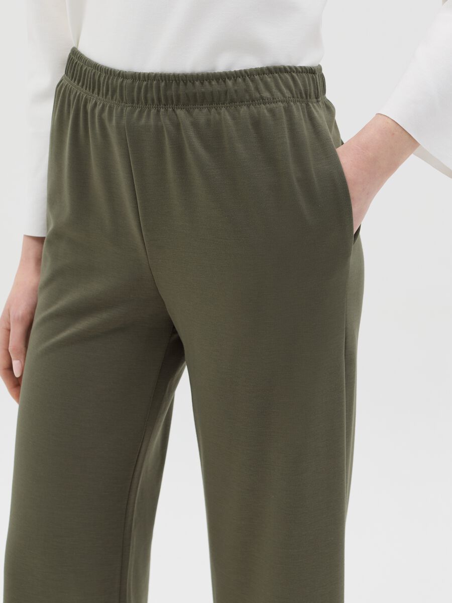 Green wide-leg pull-on trousers_2