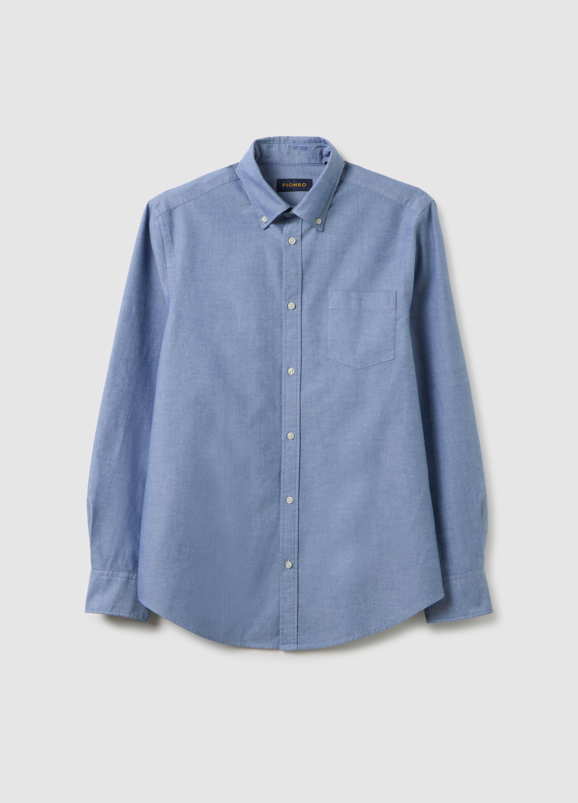 Oxford cotton shirt with button-down collar