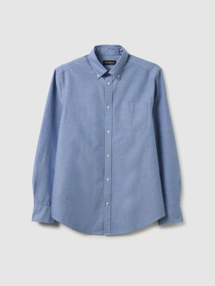 Oxford cotton shirt with button-down collar_4