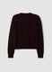 Purple pure wool crew-neck cardigan with buttons, regular fit_6