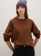 Brown regular fit pullover with round neckline_3